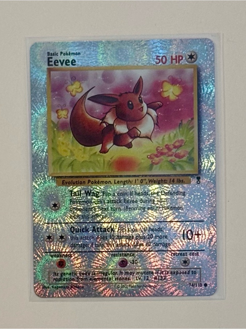 Eevee Legendary Collection Reverse Holo Card 74/110 Fan Art DIY Custom Card